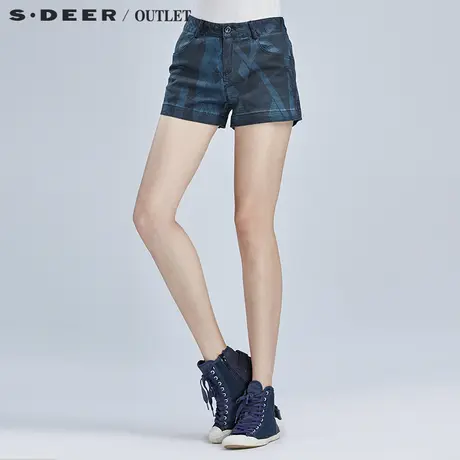 【活动】sdeer圣迪奥夏女纯棉浮纹女士短裤S15280979商品大图