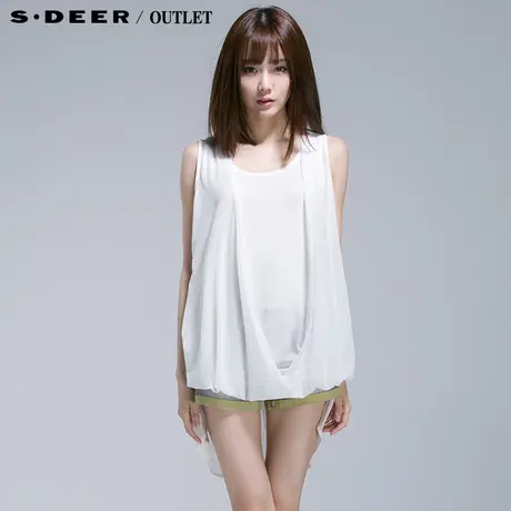 s.deer【上新】圣迪奥专柜正品女装  轻盈雪纺设计感T恤S13281277图片