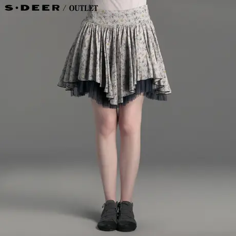 sdeer圣迪奥 2014女装夏装纯棉印花短裙半身裙3281332图片