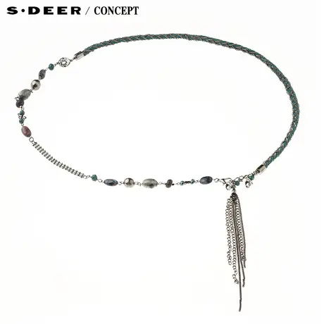 【新品】sdeer圣迪奥专柜正品斑驳色彩串珠编织装饰腰链S16284363图片