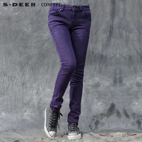 sdeer圣迪奥迷离视觉的简约修身牛仔裤S15480837图片