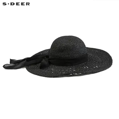 s.deer圣迪奥女装新款圆顶遮阳帽防晒青年大沿帽沙滩帽S16283667图片