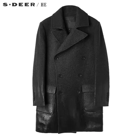 sdeerhe圣迪奥酷感时尚个性贴袋装饰后衩设计西装领大衣H15471744图片