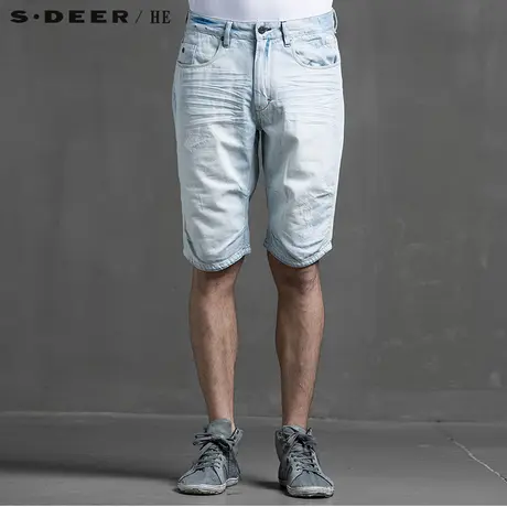 S.Deer/He【惠】 圣迪奥休闲做旧牛仔中裤H15270711图片