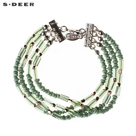 【新品】sdeer圣迪奥女装清新翠绿串珠手链S17184397图片
