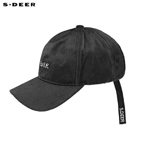 sdeer圣迪奥个性撞色字母飘带黑色鸭舌帽S21383624图片