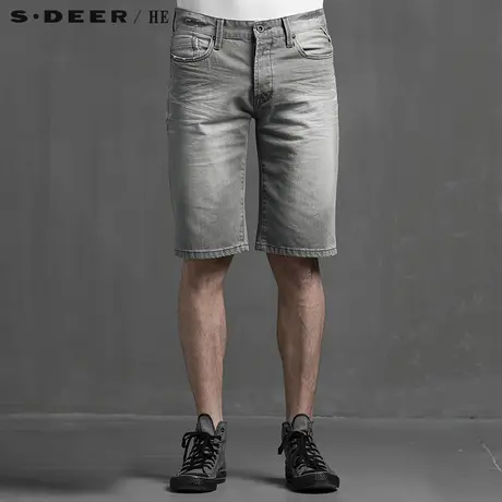 S.Deer/He【惠】圣迪奥男装休闲做旧男士牛仔中裤H15270718图片