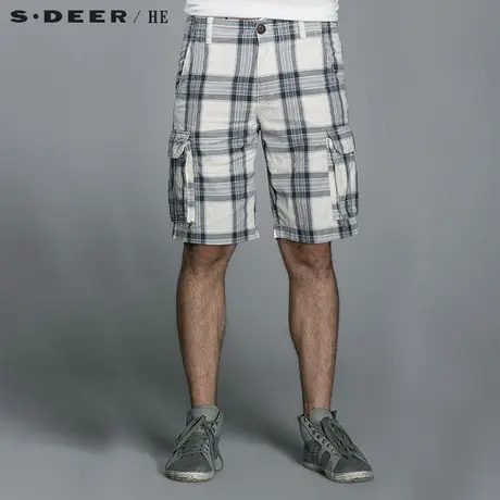 S.Deer/He【惠】圣迪奥装格纹运动休闲中裤H14270702图片
