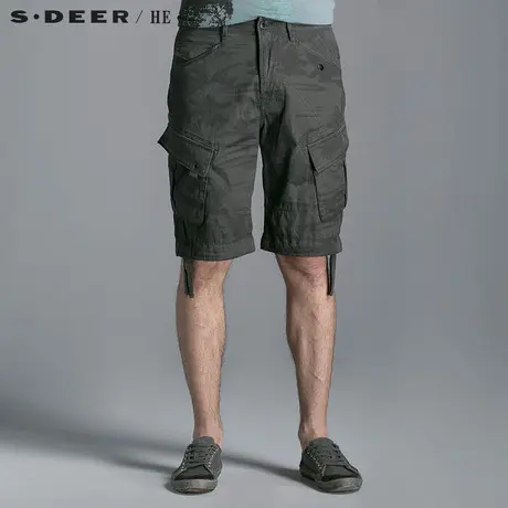 S.Deer/He【惠】圣迪奥休闲纯棉沙滩男士中裤H14270797图片