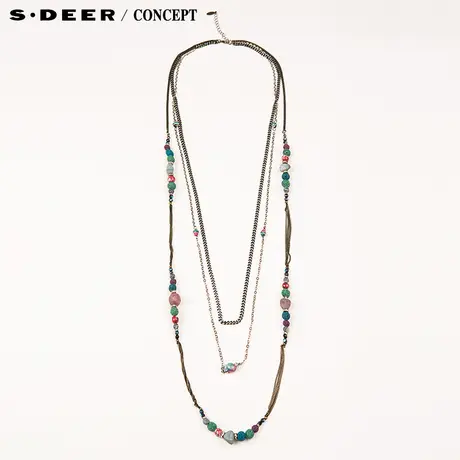 【新品】sdeer圣迪奥 民族风情串珠层次装饰项链S16284397图片