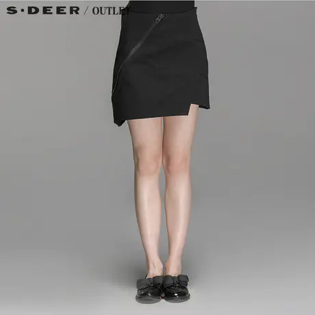 【清仓】sdeer圣迪奥小黑裙半身裙一步裙短裙S14181359商品大图