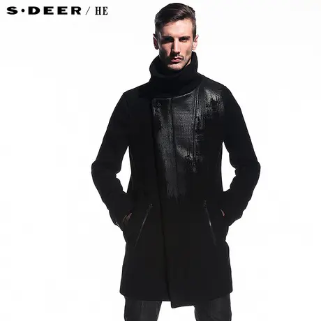 S.Deer/He【惠】圣迪奥男装显瘦宽松羊毛呢大衣H12471847商品大图