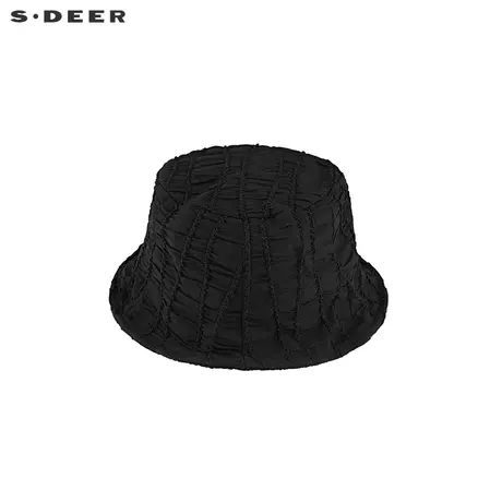 sdeer圣迪奥个性肌理拼接黑色渔夫帽S21183606图片