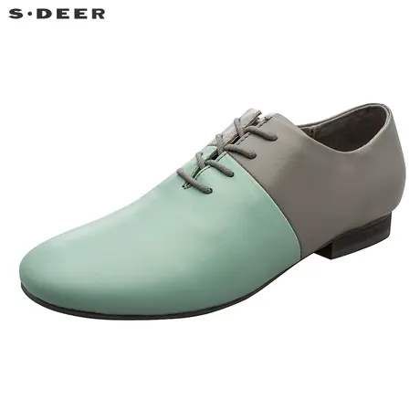 sdeer圣迪奥女装设计感尖头撞色浅口皮鞋S17383935图片