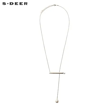 sdeer圣迪奥女装简约气质珠条吊坠项链S18184348商品大图