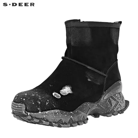 sdeer圣迪奥时尚涂鸦防滑短靴S20383984商品大图