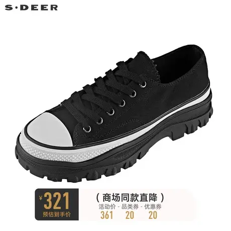sdeer圣迪奥时尚个性拼接帆布鞋S20383979图片