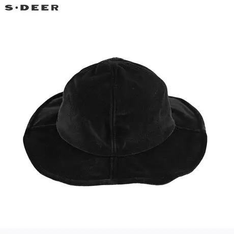 sdeer圣迪奥春季女装简约日系黑色渔夫帽S20483638图片