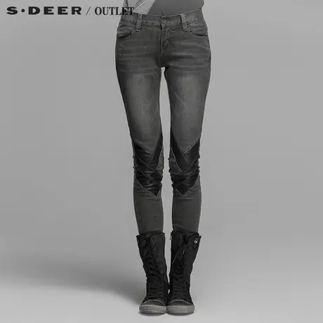 s.deer【预售】圣迪奥专柜正品女装时尚几何拼接长裤S14480806图片