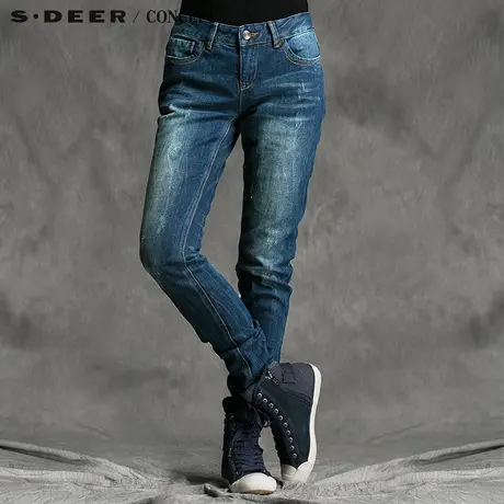 【新品】sdeer圣迪奥专柜正品女装弹力质感修身牛仔裤S15380818图片