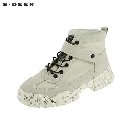 sdeer圣迪奥时尚字母厚底工装短靴S20383988图片