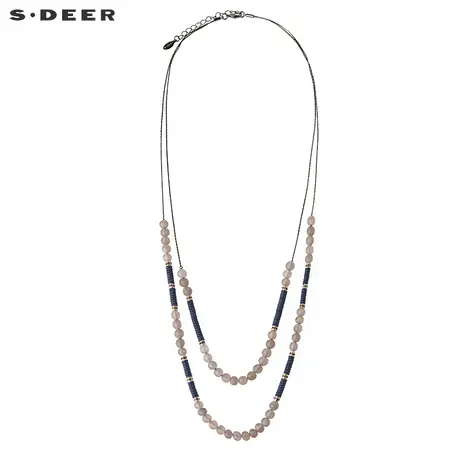 sdeer圣迪奥女装2019春装层次玛瑙铜片串珠装饰项链S17284376图片