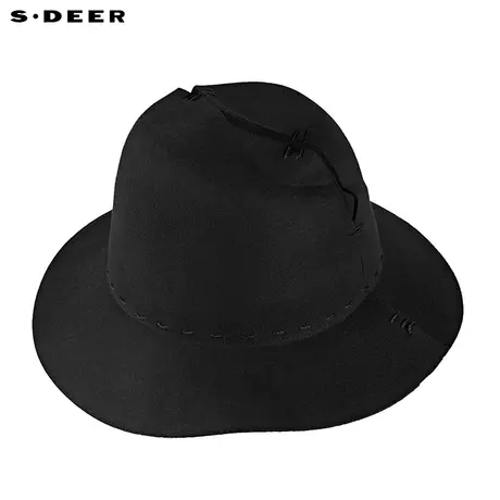 sdeer圣迪奥女装个性拼接不规则黑色礼帽S20483636图片