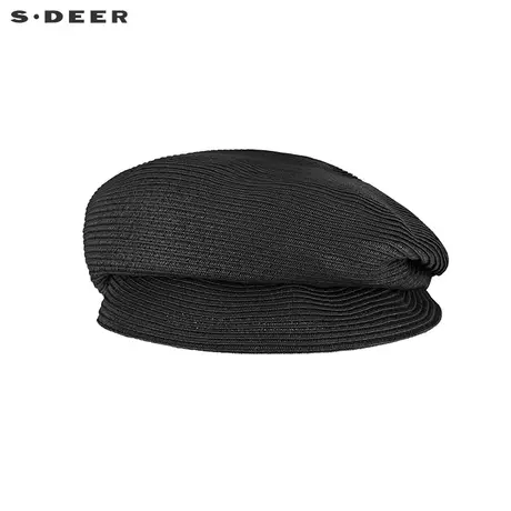 sdeer圣迪奥女装春季简约黑色薄款贝雷帽S21183610图片
