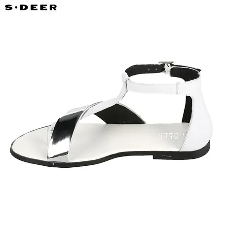 【商场同款】sdeer圣迪奥女时尚休闲光感拼接凉鞋S14283959商品大图