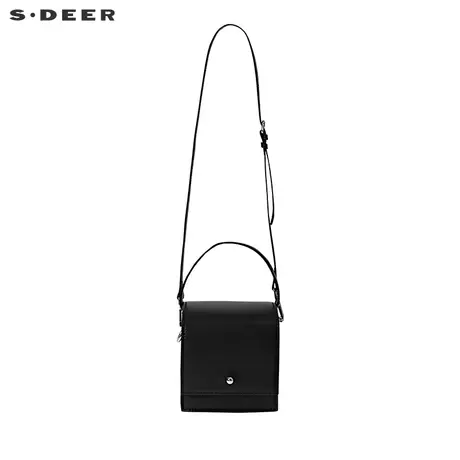 sdeer圣迪奥女装春装简约黑色小方包手提包斜跨包两用S20183803图片