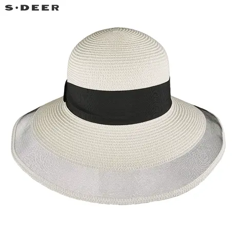 sdeer圣迪奥2022夏装新品时尚拼接复古遮阳帽女款帽子S22283618商品大图