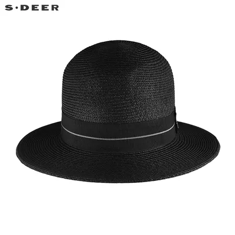 sdeer圣迪奥女装2022夏装新品时尚拼接复古黑色遮阳帽S22283612图片