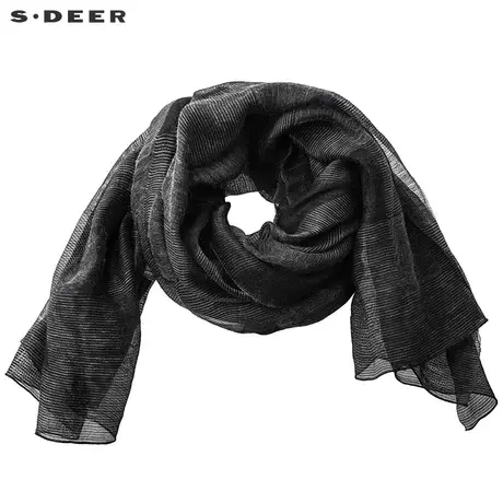 sdeer圣迪奥低调灰色格纹肌理长款围巾S17483708图片