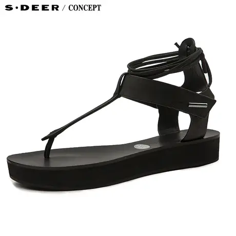 【新品】sdeer圣迪奥女T型夹趾凉鞋S16283905图片
