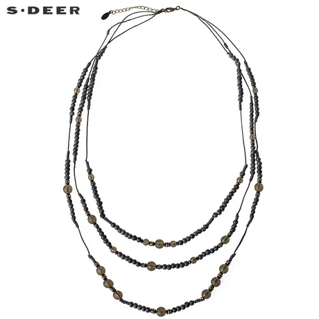 sdeer圣迪奥女装2019春装做旧感编织串珠装饰项链S17284378商品大图