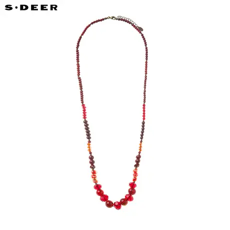 sdeer圣迪奥2019春装撞色艳红大小串珠装饰项链女S16384369商品大图