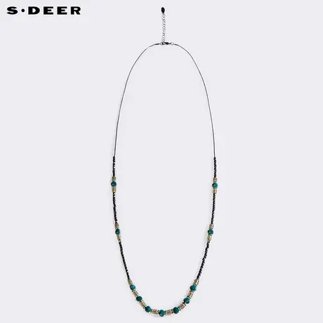 sdeer圣迪奥2019夏装简约优雅切割串珠玻璃珠装饰项链女S16284341图片