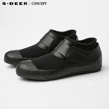 sdeer圣迪奥时尚拼接感酷黑女鞋S16383908商品大图
