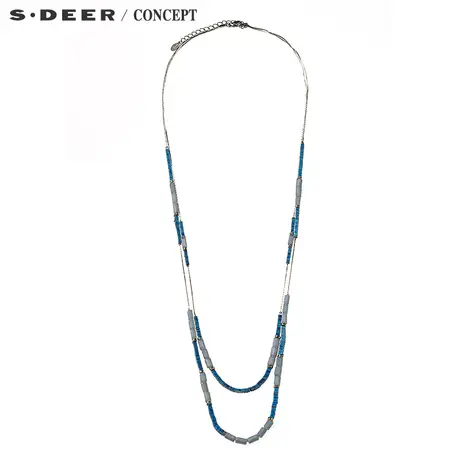 【新品】sdeer圣迪奥女装冬装现代立体感串珠装饰项链S16484338图片