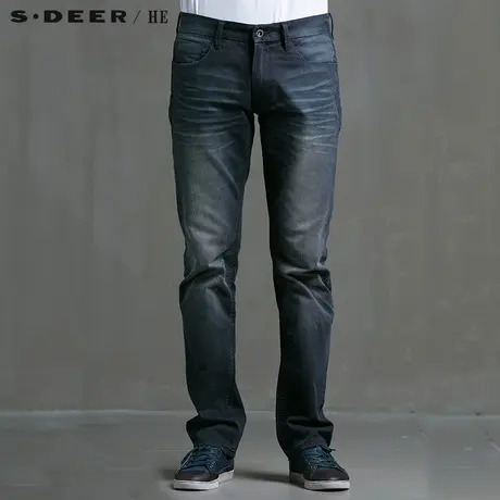 S.Deer/He【上新】圣迪奥男直筒纯棉牛仔长裤H15270841图片