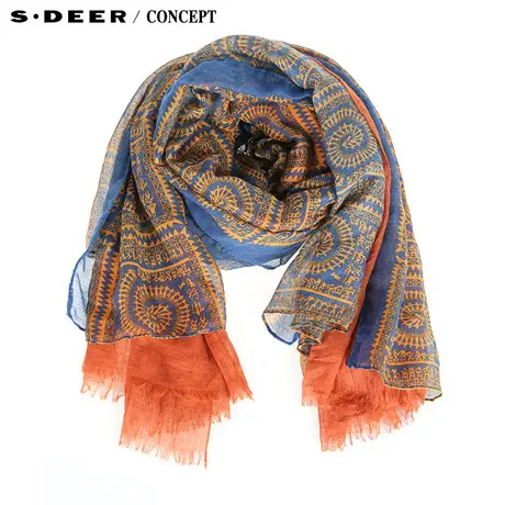 sdeer圣迪奥 专柜正品时尚两件式围巾S14283757图片