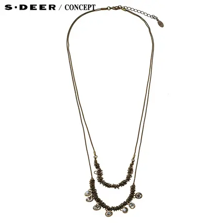 【新品】sdeer圣迪奥专柜正品现代设计感钻圈装饰项链S16384374图片