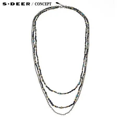 【新品】sdeer圣迪奥女装多材质层次装饰项链S16384381图片