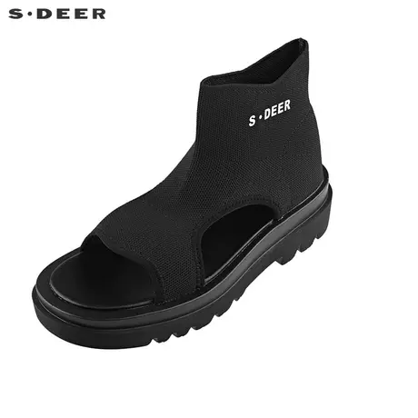 sdeer圣迪奥女夏装休闲简约时尚个性字母印花凉鞋罗马鞋S21283910图片