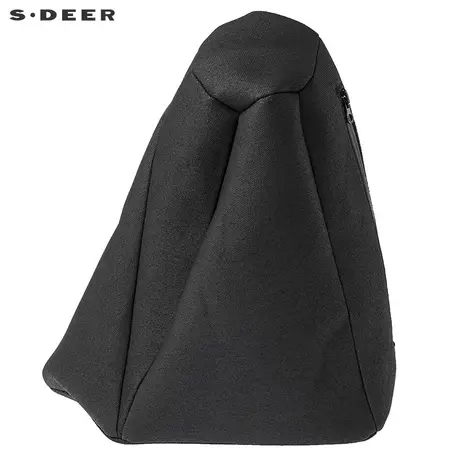sdeer圣迪奥女装2018夏装设计感挺括拉链开口黑色单肩包S17283843商品大图