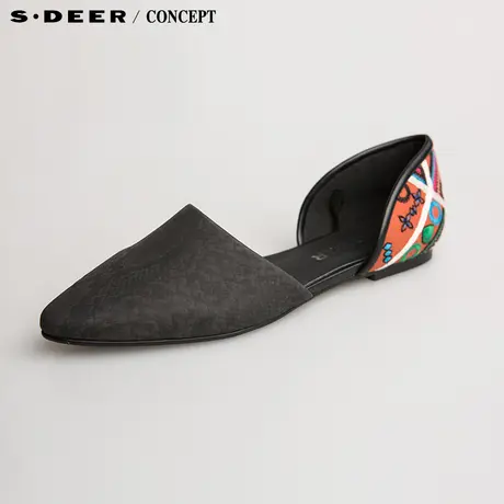 【新品】sdeer圣迪奥专柜正品女民族风情简约平底鞋S16183989图片
