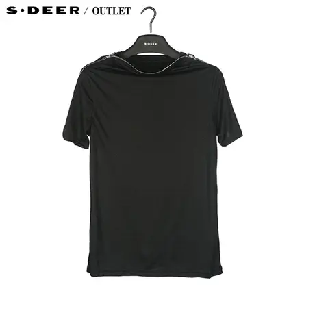 sdeer圣迪奥2014新款夏装男时尚设计圆领纯色短袖T恤上衣3270137商品大图