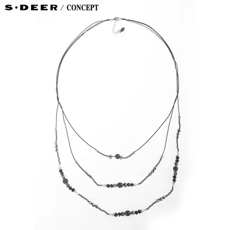 【新品】sdeer圣迪奥专柜正品女装优雅黑色多层组合项链S15184343图片