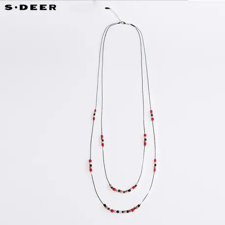 【新品】sdeer圣迪奥女装夏装立体几何串珠层次装饰项链S16284359图片