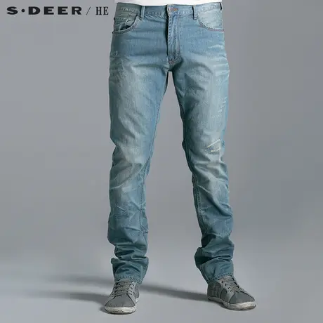 S.Deer/He【惠】 圣迪奥纯棉复古男牛仔长裤H14270849图片